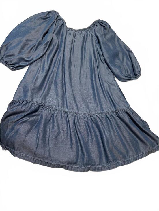 Tommy Bahama Dresses & Skirts - Tommy Bahama St. Lucia Blue Peasant Dress Puff Sleeve Ruffle Hem Size L